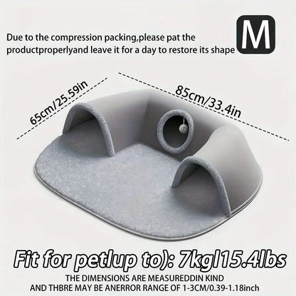 U-Shaped Cat Tunnel Bed, Detachable & Washable