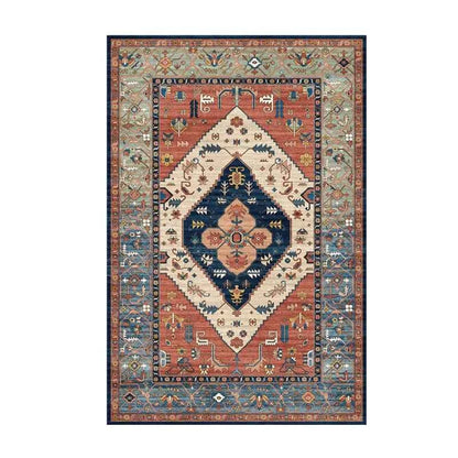 VIKAMA Washable Foldable Imitation Cashmere Carpet Entry Door Mat Persian Retro Style Living Room Bedroom Bed Soft Mat