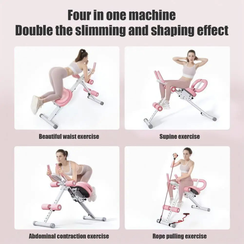 Height Adjustments Abdominal Trainer Ab Machine with LCD Display Screen Foam Handle Full Body Workout Abdominal Exercise Machine