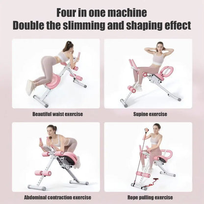 Height Adjustments Abdominal Trainer Ab Machine with LCD Display Screen Foam Handle Full Body Workout Abdominal Exercise Machine