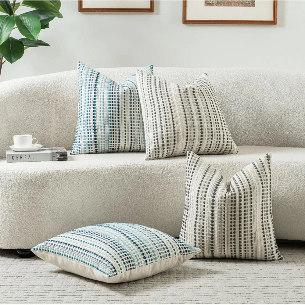 Jacquard Plush Cushion Cover, 5 Colors & 3 Sizes