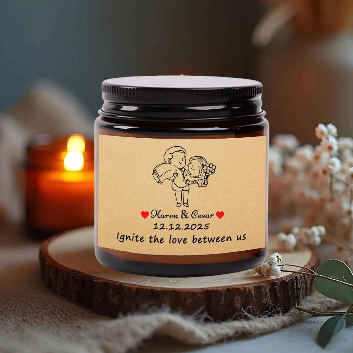 2.4-ounce custom souvenir personalized scented candles, an excellent gift for birthday parties and weddings.