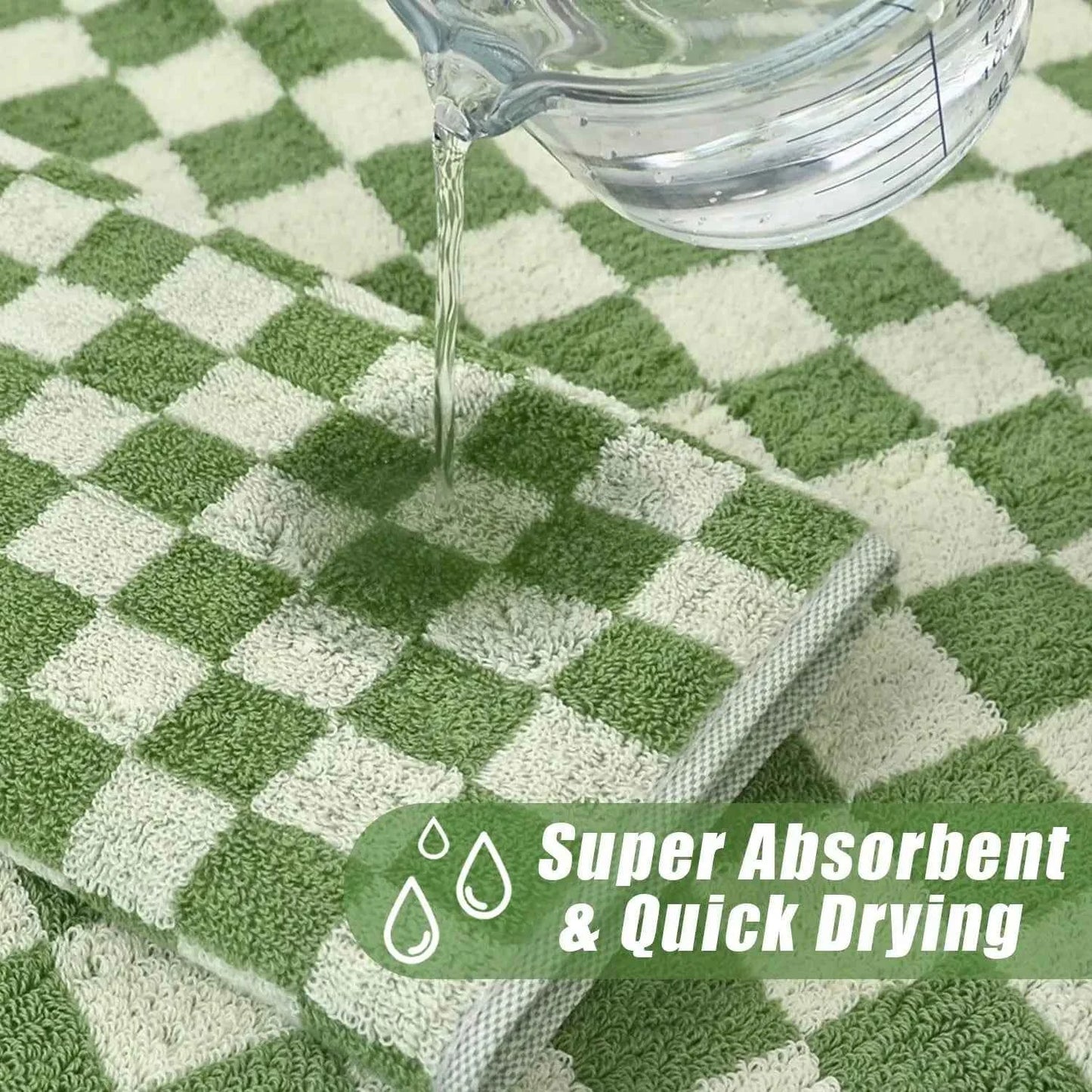 Checkered Towels Set of 4,Luxury Towels for Bathroom, 2 Bath Towels,2 Hand Towels,Soft Absorbent Quick Dry Gifts Home Decoration