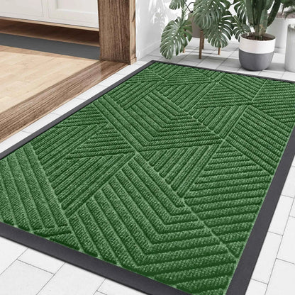 Kitinjoy Front Door Rubber Mats Indoor Outdoor Non-slip Absorbent Rugs Easy Clean Low Profile Entryway Doormats Home Decor Mats