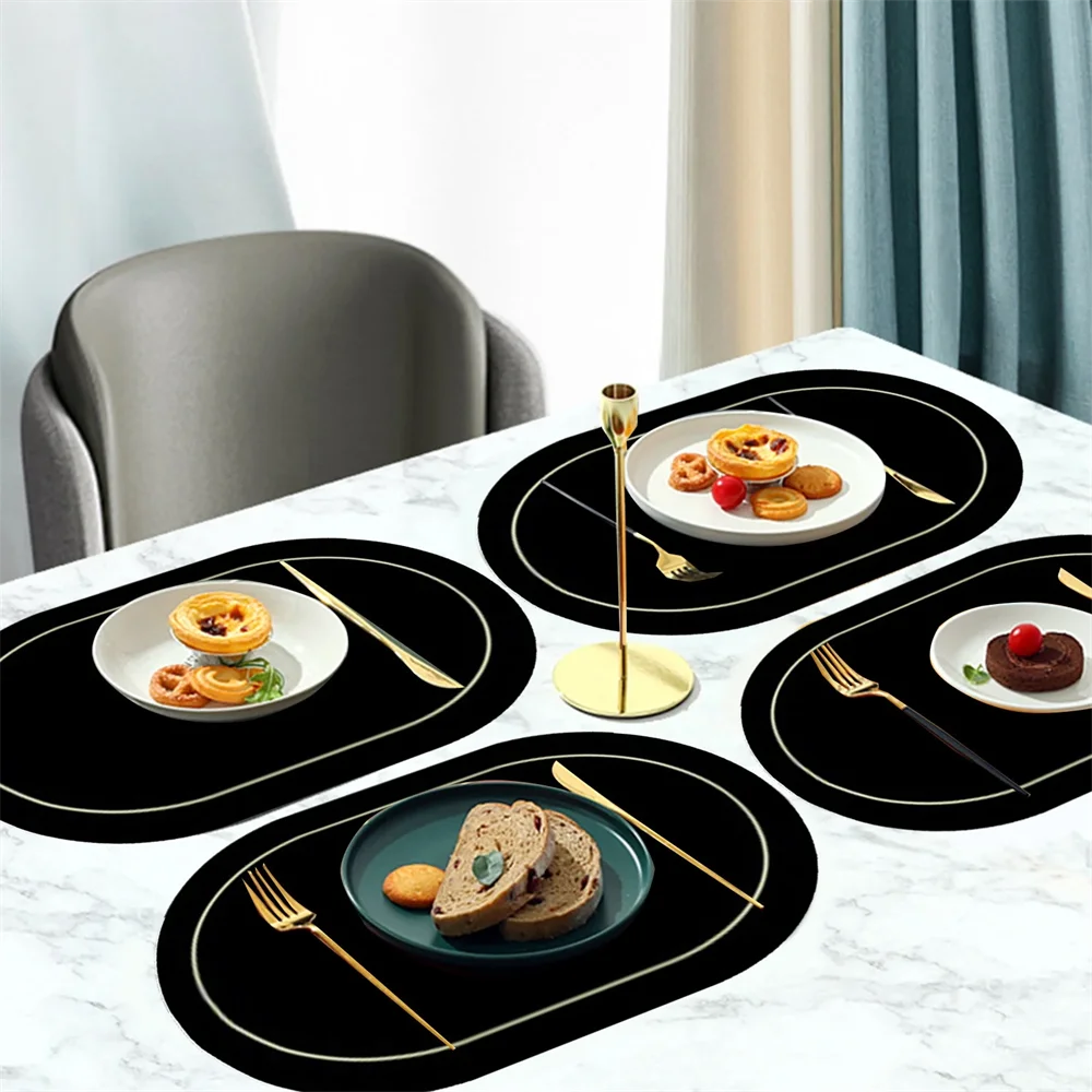 Creative Shapes Placemats,Double-Sided Design Coffee Tea Mat,Nordic Style Kitchen Dining Decor Place Mats,Tableware Pad