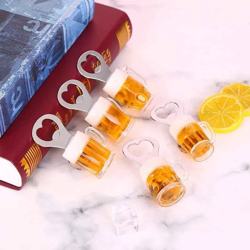 1-5PC Creative Beer Glass Shaped Soda Bottle Opener Magnetic Hanging Bottle Opener Fridge Magnets Funny Gift Home Kitchen Gadget