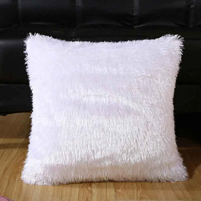 Soft Faux Fur Pillows Case Plush Cushion Cover Pink Blue Purple Warm Living Room Bedroom Sofa Decorative Pillows Cover 40*40cm