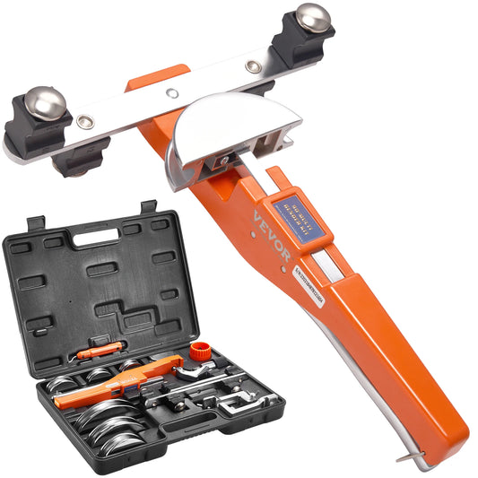 Pipe Tube Bender Ratcheting Reverse Tubing Bending Tool with 7 Dies Pipe Cutter for Air Conditioning Refrigerator Repair