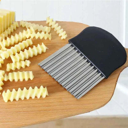 Late-Model Potato Chip Slicer Cutter Vegetable Fruit Corrugated Wavy Knife French Fries Potato Cutter Kitchen Gadget Accessories