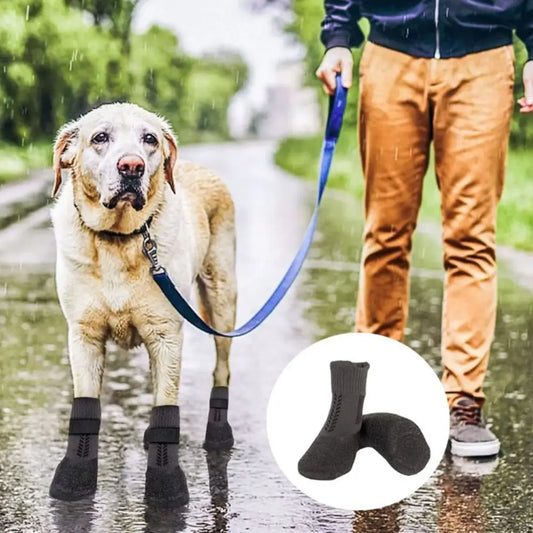 4pcs Pet Supplies Waterproof Pet Socks Shoes Anti-dirty Non-slip Dog Shoes Breathable Dog Paw Protector Outdoor