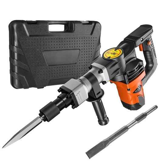 Jack Hammer Electric Jackhammer Heavy Duty 2900 BPM Concrete Breaker 2pcs Chisels Bits Chipping