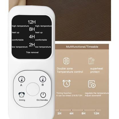 Dual Zone Smart Electric blanket Lightweight Thermal Blanket Knitted Bedspreads for Home Hotel Breathable Throw Blanket washable