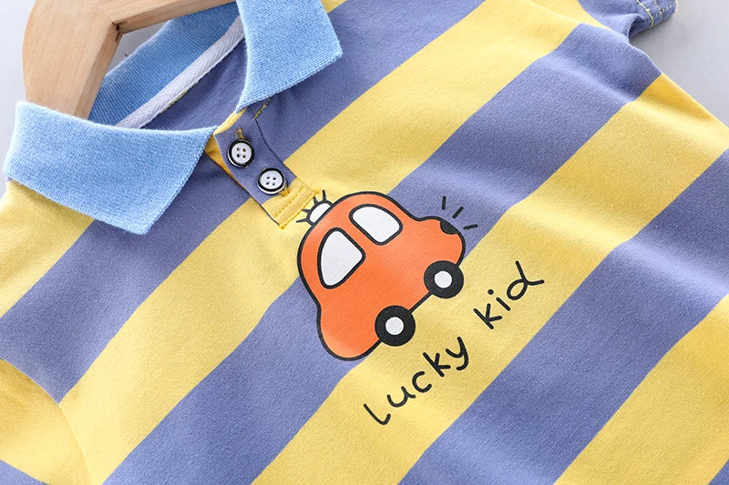 Baby Boys Polo Shirt & Denim Shorts 2-Piece Set