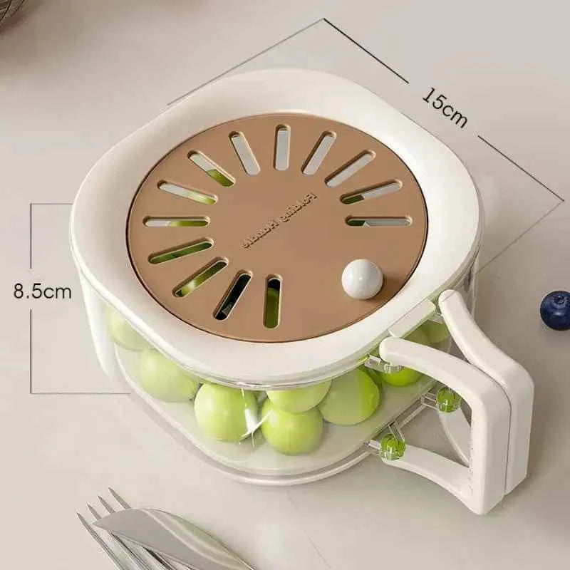 Drain Basket 2 In 1 Dehydration Washing Vegetable Basket With Lid Thickened Fruit Basket Telescopic Water Filter Kitchen Gadgets