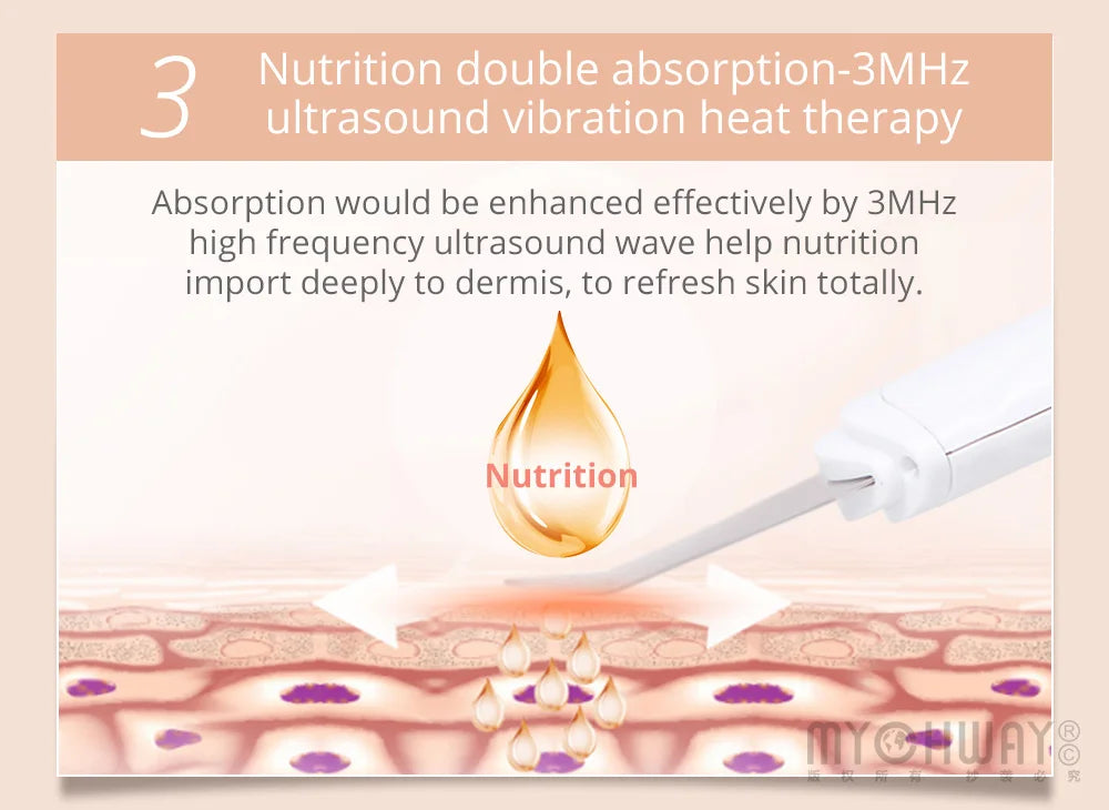 3-in-1 Ultrasound Dermabrasion Facial Device