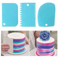 3pcs Cream Scraper Cake Icing Smoother Tool for Cake Decoration Arc Tooth Shape Cream Bread Cutter Multifunctional Baking Tools