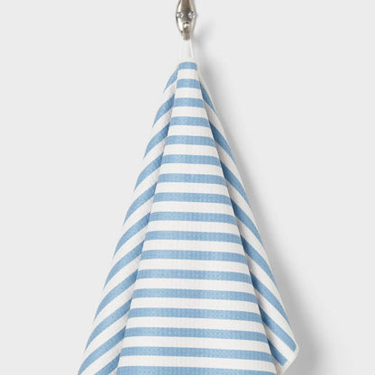 1PC Blue Quick Dry Striped Waffle Hand Towel - Absorbent Kitchen Towel for Fast Drying