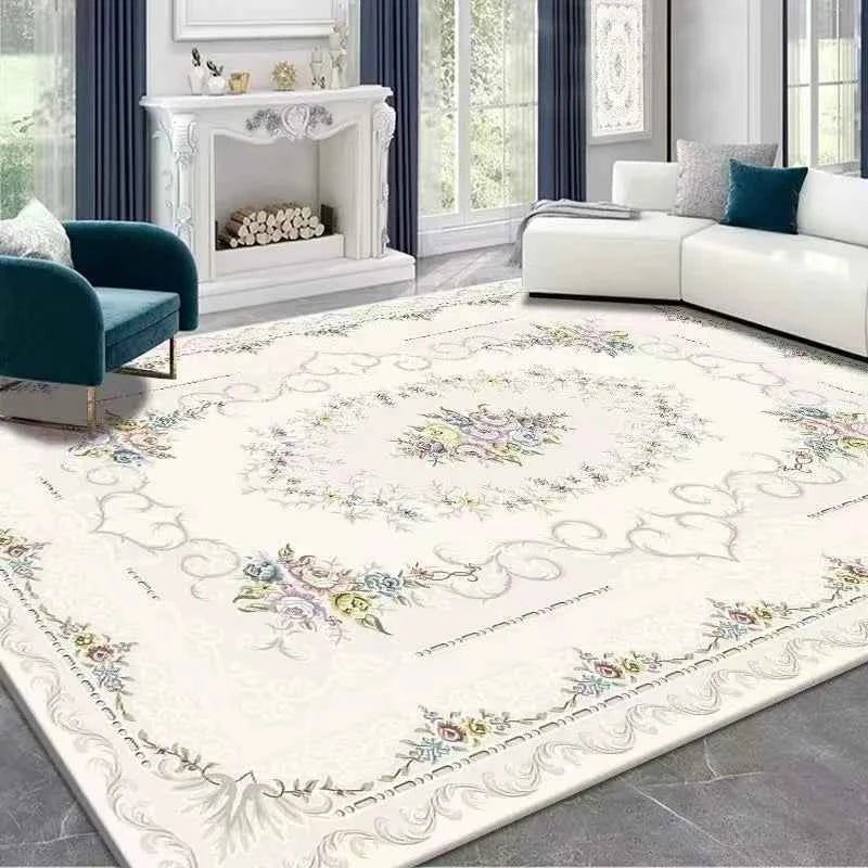 vikama French retro Persian carpet door non-slip mat living room sofa tea table crystal velvet large carpet bedroom bed rug