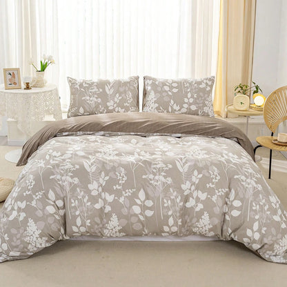 Sunlight Plant Print Duvet Cover Set, 3-Piece