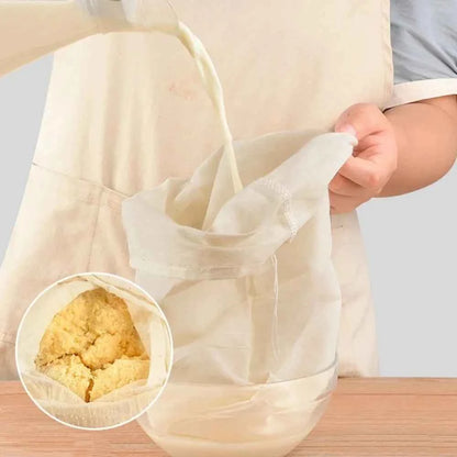 Reusable Cotton Gauze Kitchen Items Tofu Cheese Filter Cloth Butter Milk Coffee Filter Gadgets Dining Bar Home Drawstring Bags