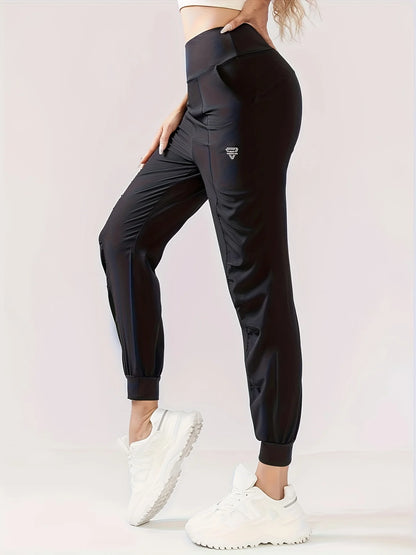 Women's High Waist Quick-Dry Jogger Pants — Breathable Drawstring Running Sport Trousers