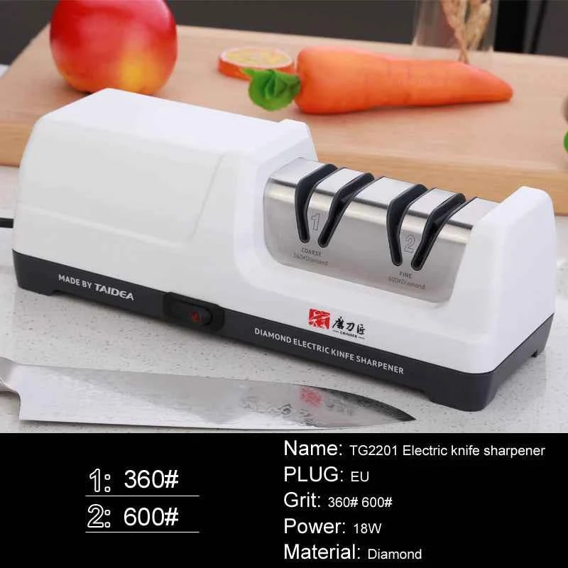 TAIDEA Professional Electric Knife Sharpener EU PLUG Grit 360/600# and Polishing Sharpening stone GrindStone Power18W