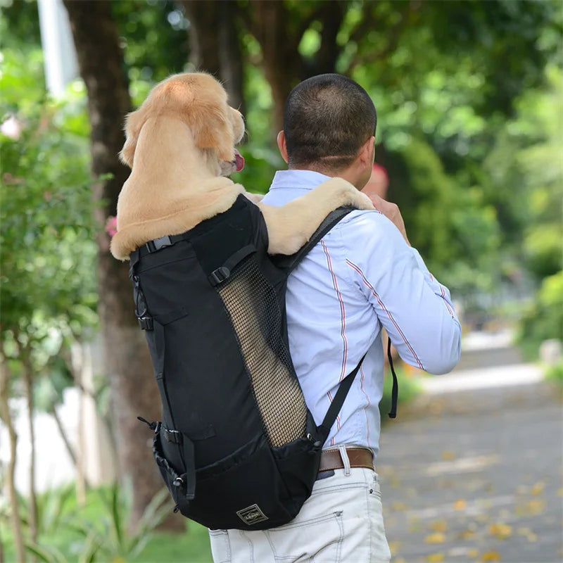 Breathable Nylon Dog Carrier Backpack — Outdoor Travel Bag for Small & Medium Dogs