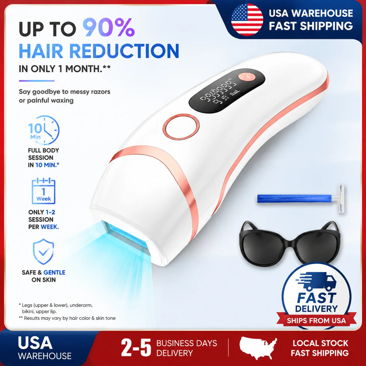 3-in-1 IPL Hair Removal Device, 999,900 Flashes