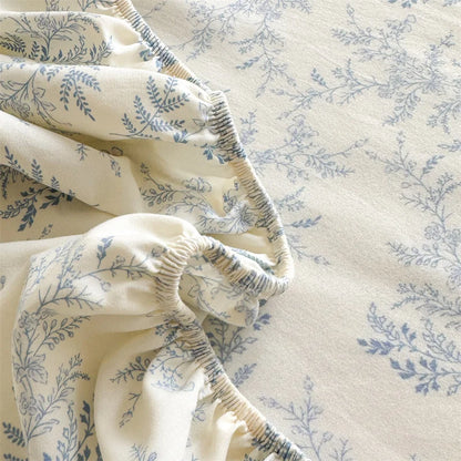 Floral Washed Cotton Fitted Sheet | Single-King