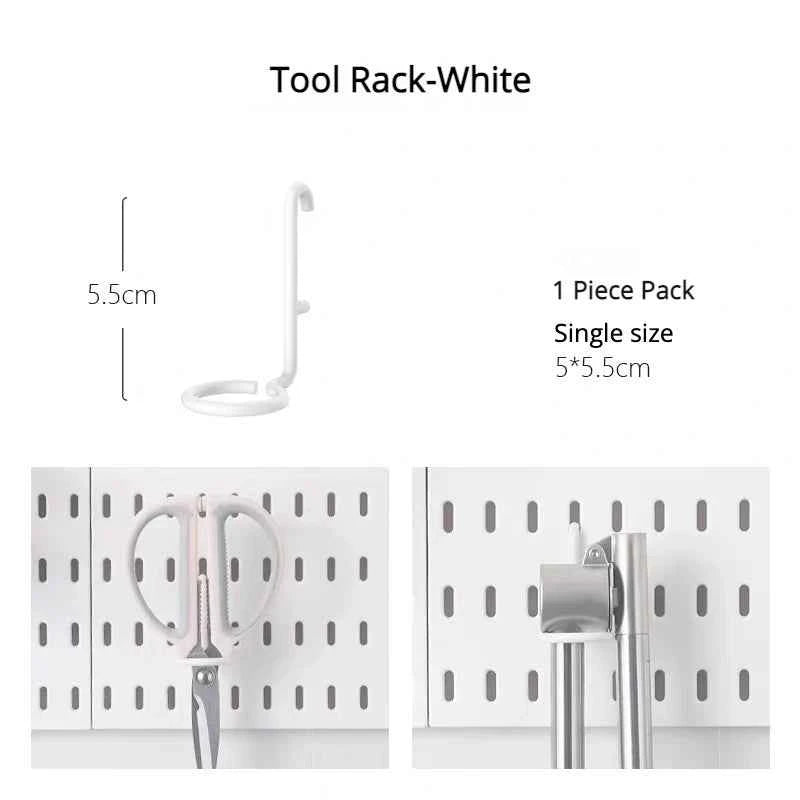 New DIY Pegboard Accessories Hanging Shelf Storage Hooks Wall Organizer No Punching Crafts Organization For Garage Kitchen Room