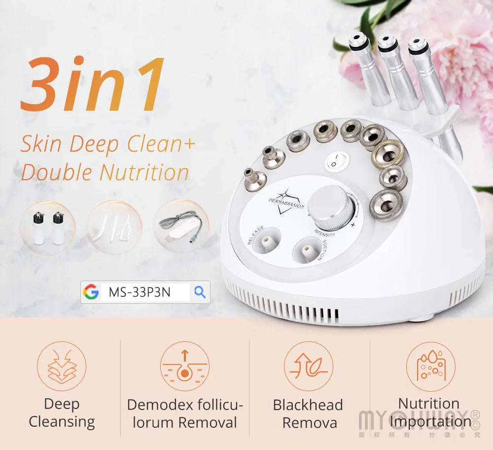 3-in-1 Ultrasound Dermabrasion Facial Device