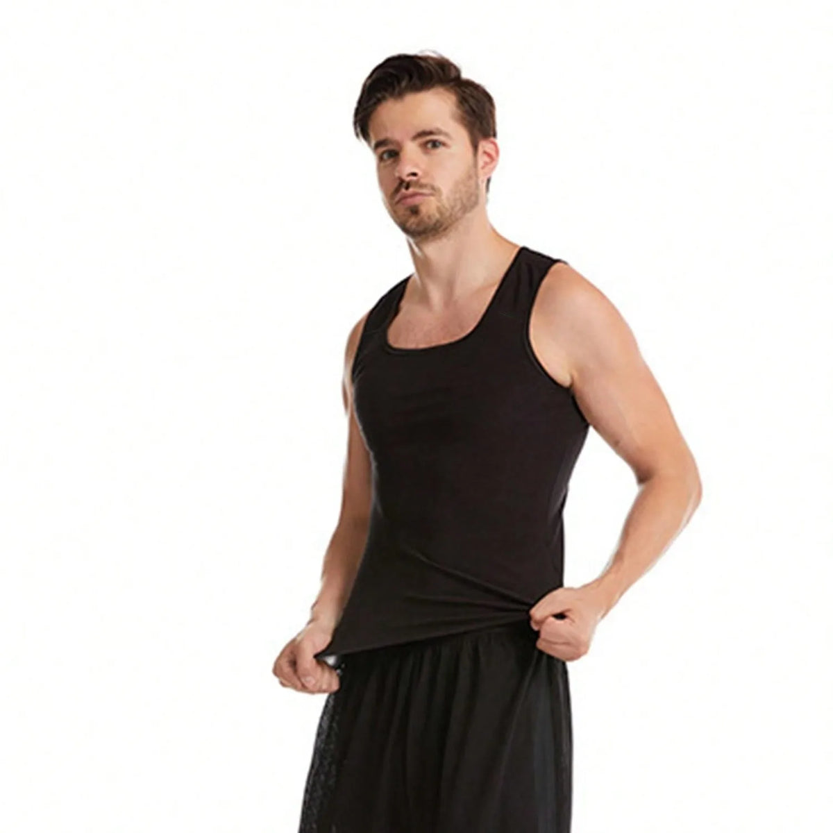 Sauna Shirt for Men, Short Sleeve Sauna Sweat Body Shaper Mens Sauna Vest Gym Exercise Tank Top