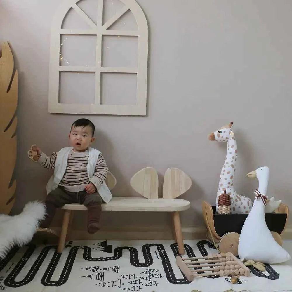 Bedroom Background Kids Room Decor Photo Props Wood Craft Window Shaped Pendant Wood Hanger Pendant Alphabet Wall Hanger