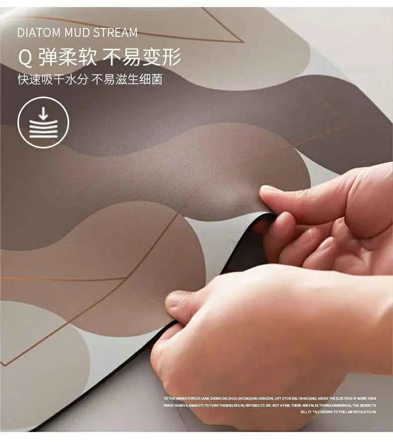 VIKAMA Diatomaceous Mud Carpet Absorbent Quick Drying Long Kitchen Anti-Slip, Dirty And Wear-Resistant Mat Home Decoration