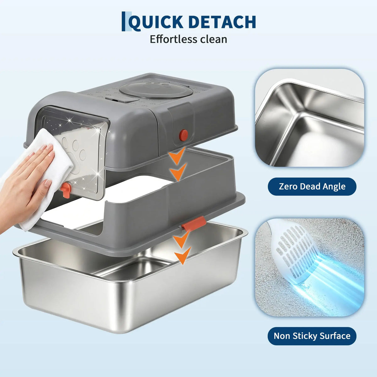 XL Metal Litter Box with Lid, Dog-Proof, High-Sided