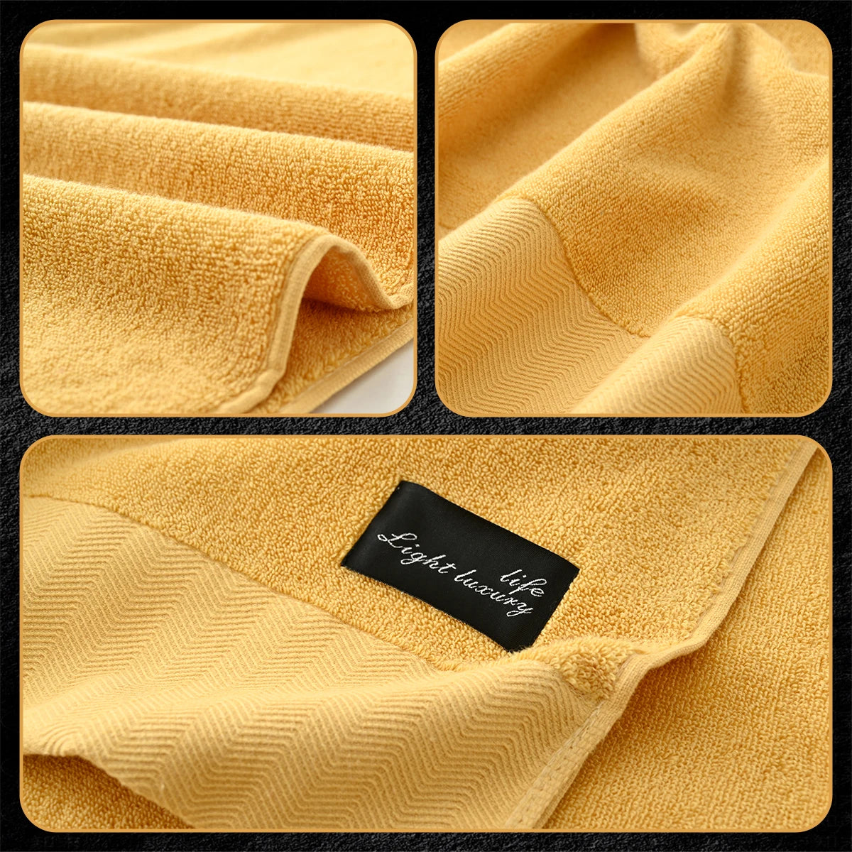 4-Pack 100% Cotton Towels, Soft & Comfortable, High Water Absorbency, Hair-Drying