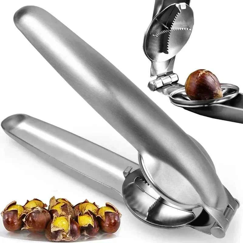 4in1 Walnut Clip Nut Cracker Silver Metal Pecan Chestnut Clips Opener Nut Plier Shelling Tools Home Kitchen Gadgets Accessories
