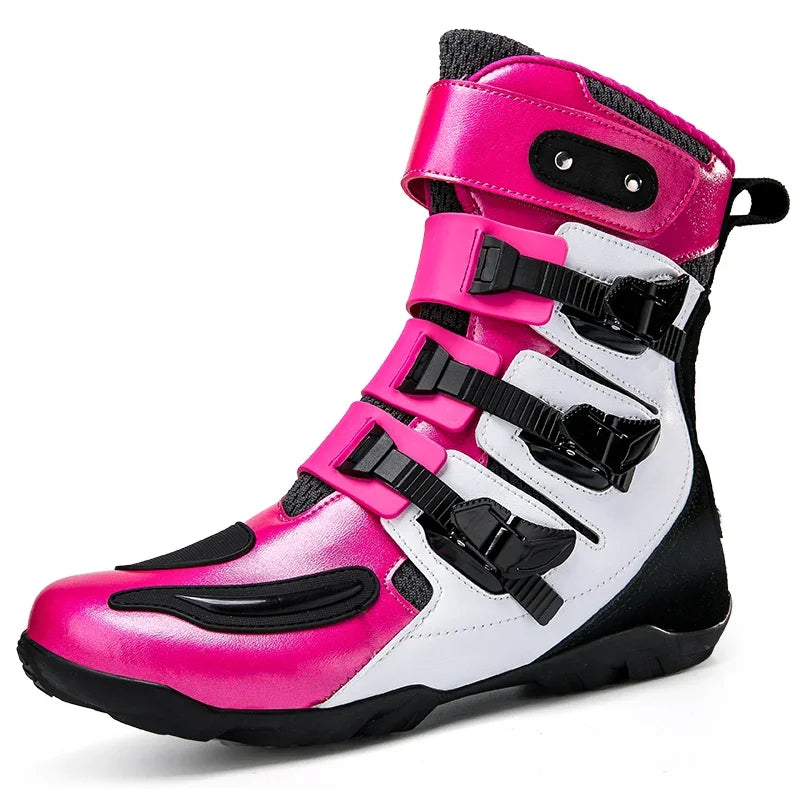 New Waterproof Men's Dirt Bike Shoes Men's Motorcycle Boots New Comfortable Leather Protective Boots Anti-slip Wear-resistant