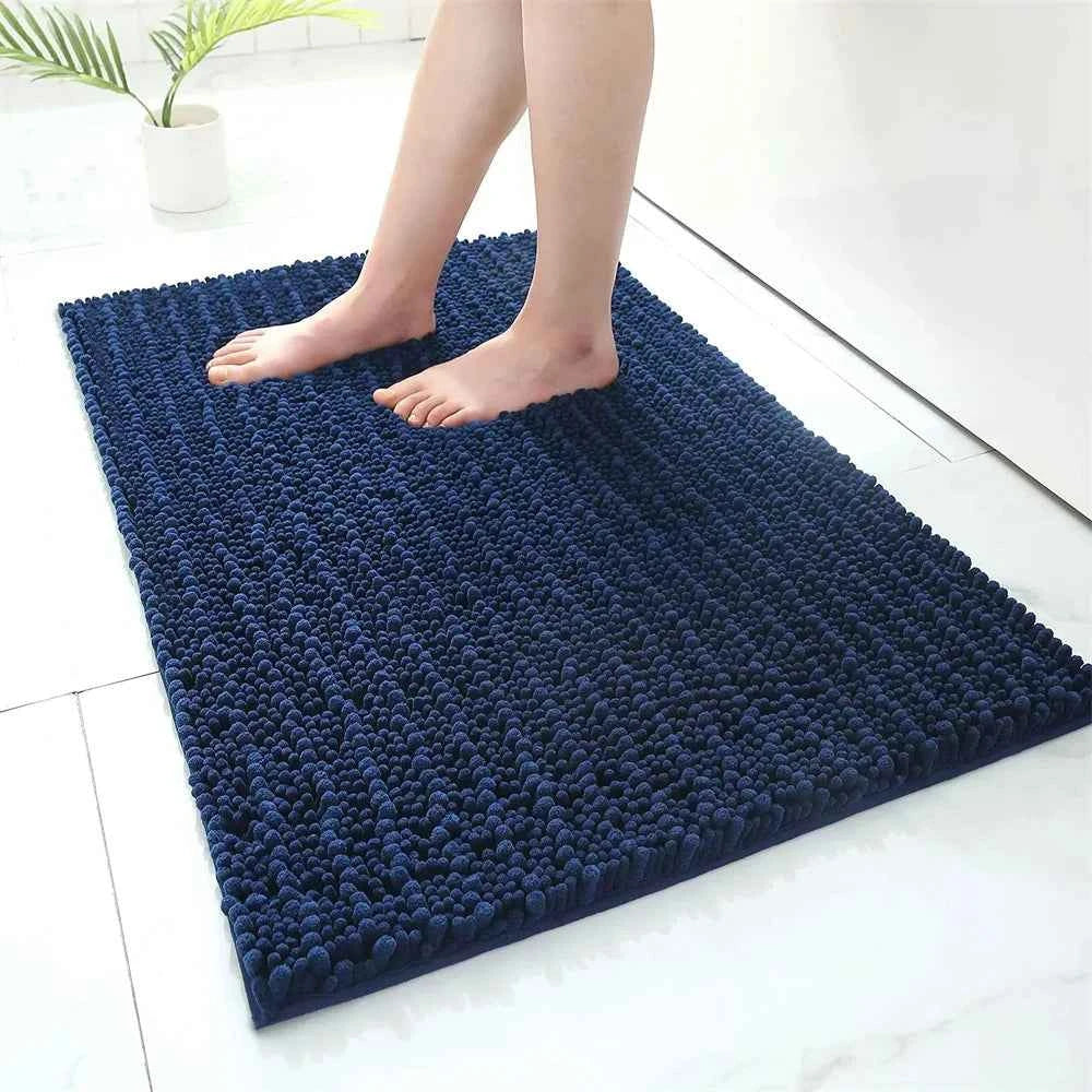 Olanly Chenille Bathroom Rug Extra Soft Shaggy Bath Mat Non-Slip Bathroom Floor Mat Water Absorbent Plush Microfiber Rugs Shower