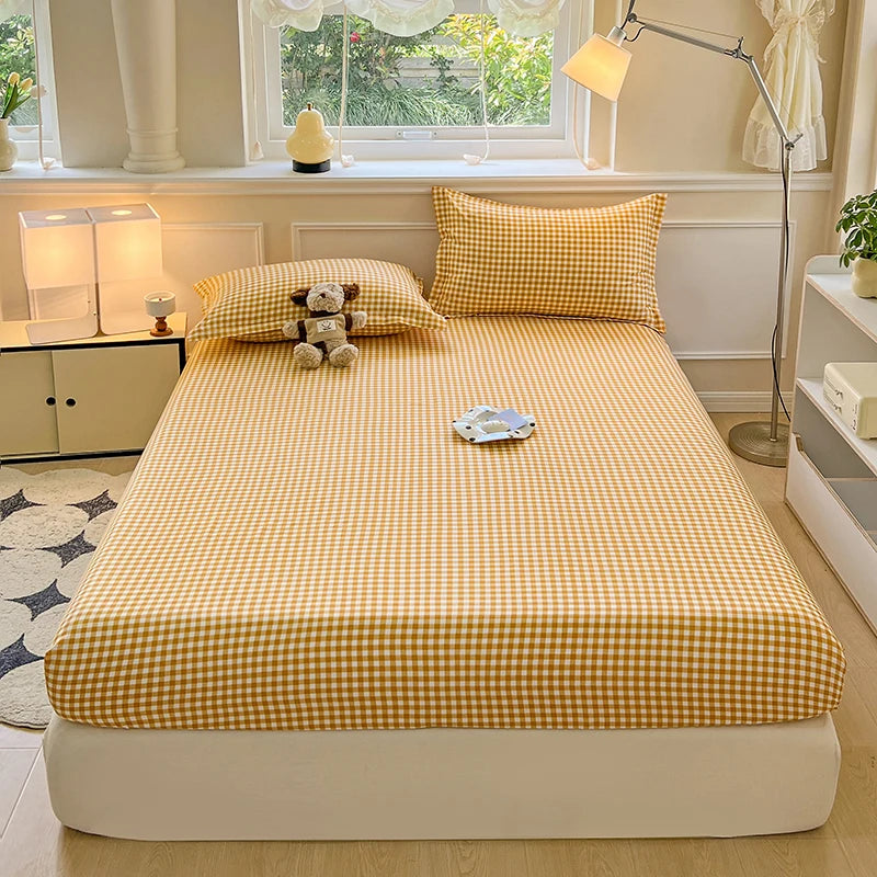 Plaid Fitted Sheet | Skin-Friendly, Elastic, Kids