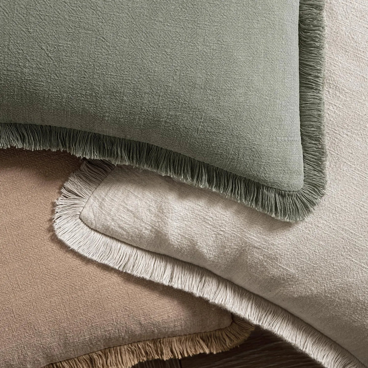 Fringed Boho Cushion Cover with Tassel Detail