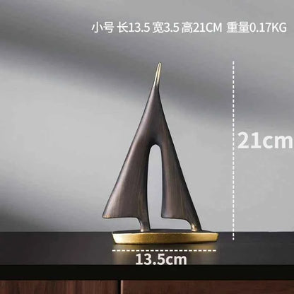 Smooth Sailing Sailboat Home Decor Ornament Living Room Decoration Bedroom Desktop Decoration Resin Craft Gift