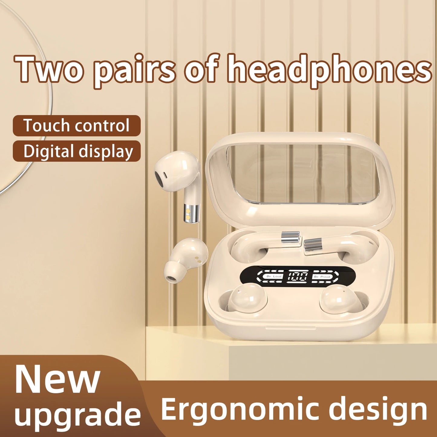 2-in-1 Wireless Earbuds – Sleep & Sport, HiFi 4D Bass, Noise Reduction, Ultra Long Battery