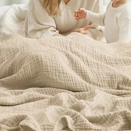 Battilo 100% Cotton Muslin Throw Blanket for Sofa 6 Layer Breathable Lightweight Boho Throws for Couch Bed Large Summer Blankets