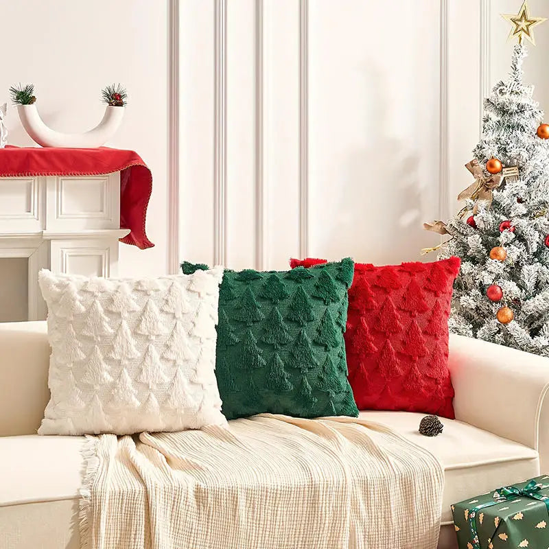 Christmas Decorative Pillow Cover, White, Holiday Decor