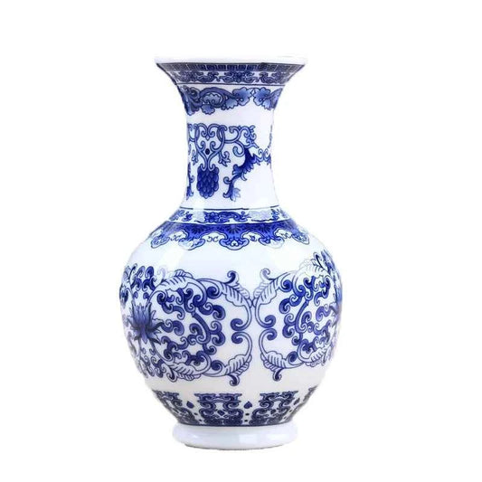 Flower Vase Decoration Home Ceramics Blue And White Vases For Wedding Decor Living Room Ornaments Table Desktop Retro Art Crafts
