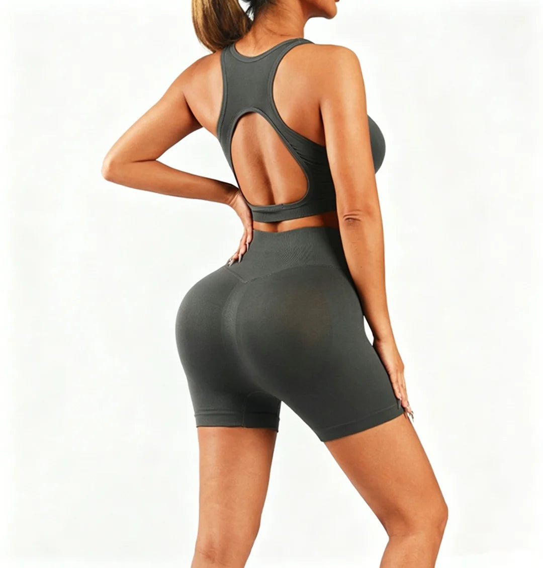 Women’s 2-Piece Workout Set — High Waist Seamless Leggings & Sports Bra