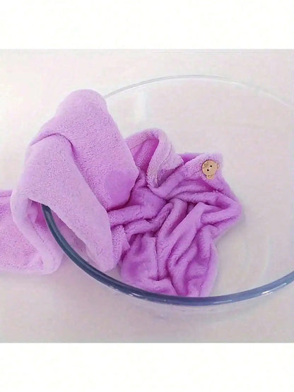 3pcs Women's Quick Dry Absorbent Super Soft Fiber Hair Turban, Coral Fleece Hair Towel