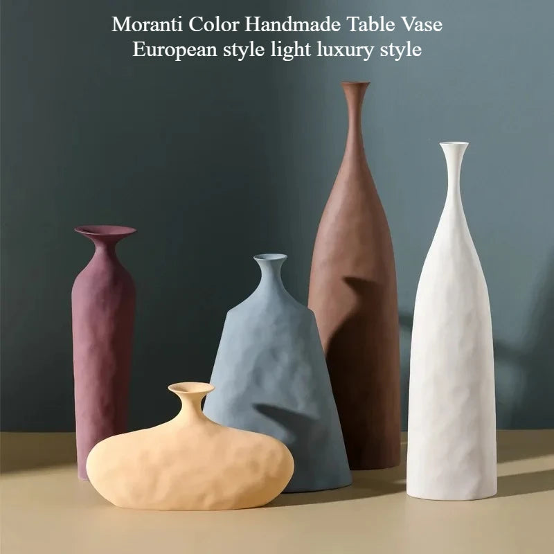 Modern Creative Ceramic Vase Scandinavian Style Flower Pot Nordic Sculpture Art Ornament Room Decoration Office Home Gift
