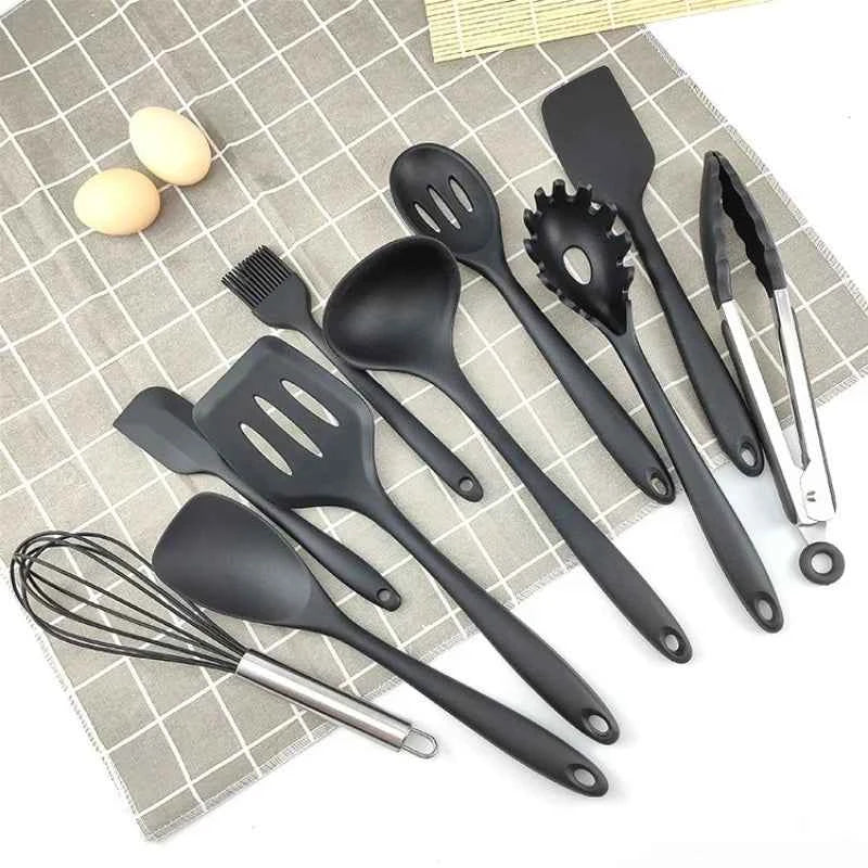 12PCS Silicone Cookware Set Kitchen Cooking Tools Baking Tools Tableware Silicone Shovel Spoon Scraper Kitchen Accessories